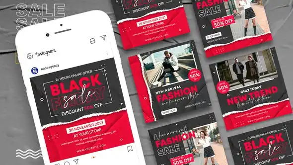 VIDEOHIVE BLACK FRIDAY SALE TEMPLATE MEDIA BANNER After Effects Template