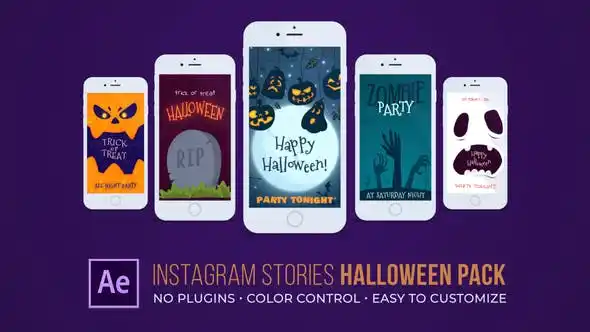 VIDEOHIVE INSTAGRAM STORIES HALLOWEEN PACK After Effects Template