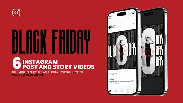 VIDEOHIVE BLACK FRIDAY INTAGRAM STORY AND POST ANIMATE After Effects Template