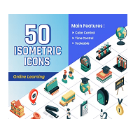Videohive Isometric Icons Online Learning 2023 43668513